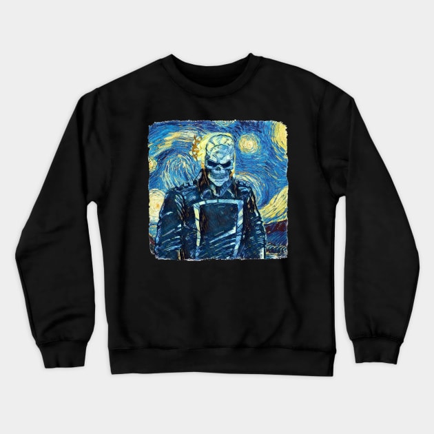 The Ghost Rider Van Gogh Style Crewneck Sweatshirt by todos